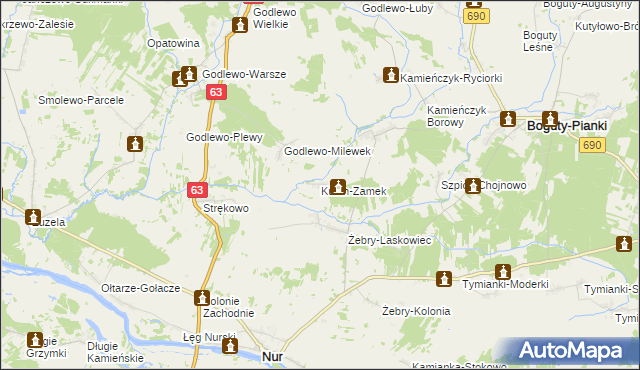 mapa Kunin-Zamek, Kunin-Zamek na mapie Targeo