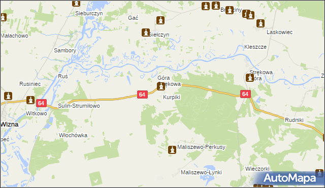 mapa Kurpiki, Kurpiki na mapie Targeo