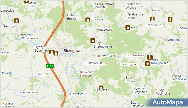mapa Kuskowo-Glinki, Kuskowo-Glinki na mapie Targeo