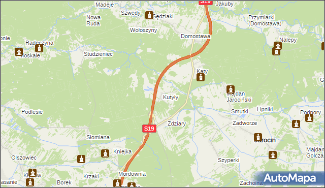 mapa Kutyły, Kutyły na mapie Targeo