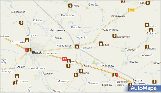 mapa Kwasków, Kwasków na mapie Targeo