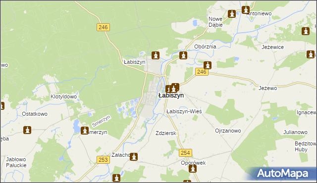 mapa Łabiszyn powiat żniński, Łabiszyn powiat żniński na mapie Targeo