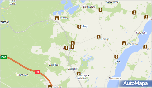 mapa Ładzin gmina Wolin, Ładzin gmina Wolin na mapie Targeo