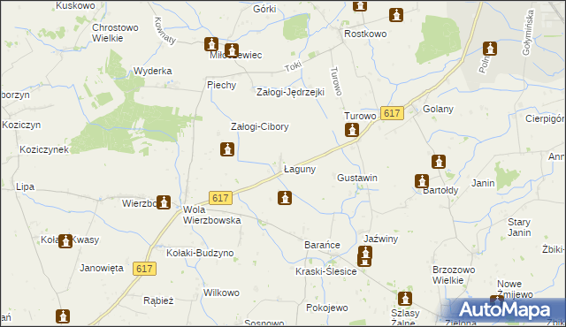 mapa Łaguny, Łaguny na mapie Targeo