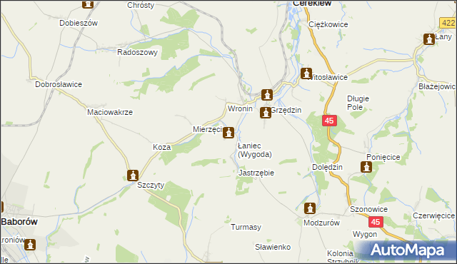 mapa Łaniec, Łaniec na mapie Targeo