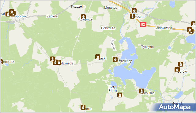 mapa Łaski gmina Lubrza, Łaski gmina Lubrza na mapie Targeo
