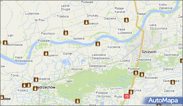 mapa Laskówka Delastowska, Laskówka Delastowska na mapie Targeo