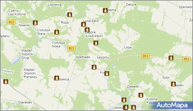 mapa Łasochy, Łasochy na mapie Targeo
