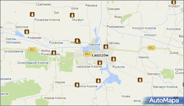 mapa Łaszczów, Łaszczów na mapie Targeo