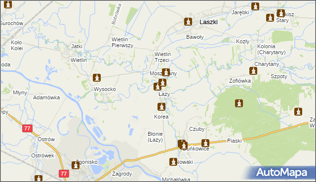 mapa Łazy gmina Radymno, Łazy gmina Radymno na mapie Targeo