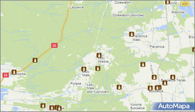 mapa Łazy Wielkie, Łazy Wielkie na mapie Targeo