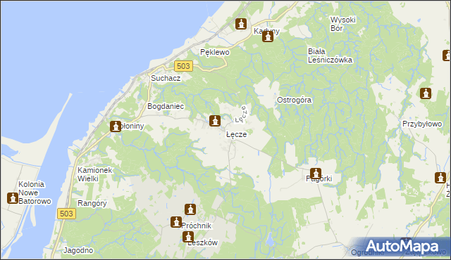 mapa Łęcze, Łęcze na mapie Targeo