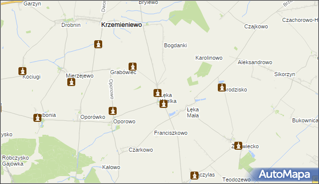 mapa Łęka Wielka, Łęka Wielka na mapie Targeo