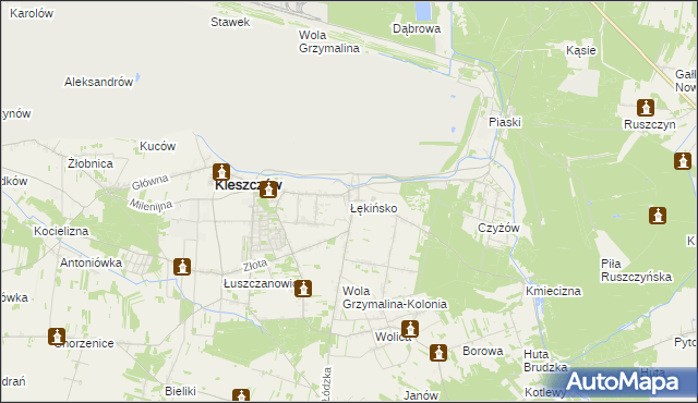 mapa Łękińsko, Łękińsko na mapie Targeo