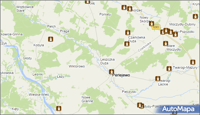 mapa Leszczka Duża, Leszczka Duża na mapie Targeo