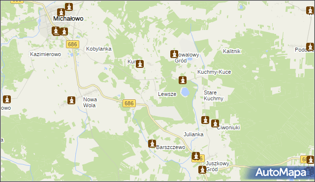 mapa Lewsze, Lewsze na mapie Targeo