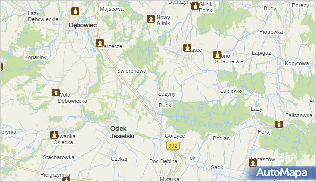 mapa Łężyny, Łężyny na mapie Targeo