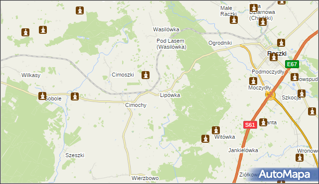 mapa Lipówka gmina Raczki, Lipówka gmina Raczki na mapie Targeo