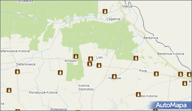 mapa Liski gmina Horodło, Liski gmina Horodło na mapie Targeo