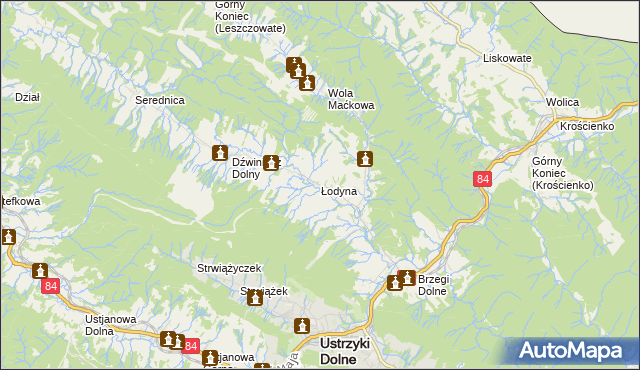 mapa Łodyna, Łodyna na mapie Targeo