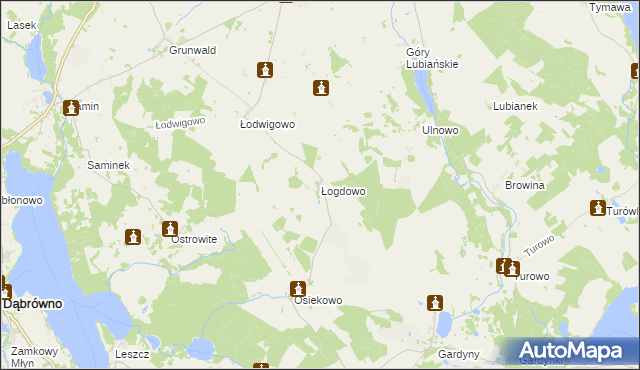 mapa Łogdowo, Łogdowo na mapie Targeo