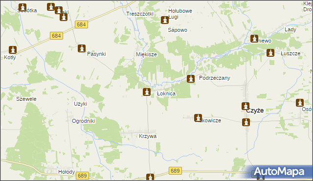 mapa Łoknica, Łoknica na mapie Targeo