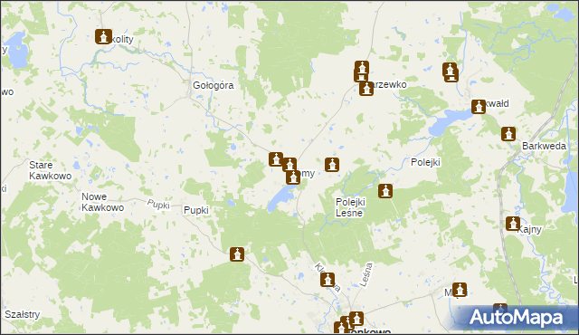 mapa Łomy gmina Jonkowo, Łomy gmina Jonkowo na mapie Targeo