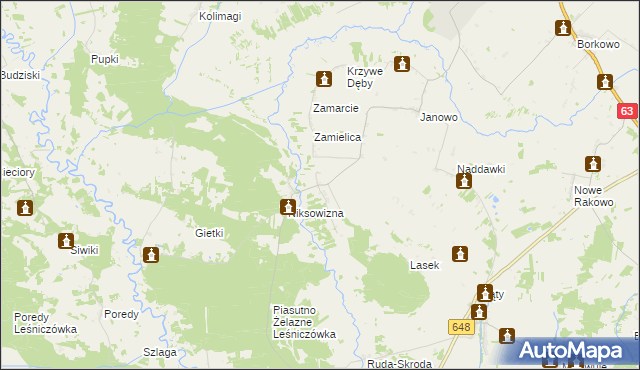 mapa Łosewo gmina Kolno, Łosewo gmina Kolno na mapie Targeo