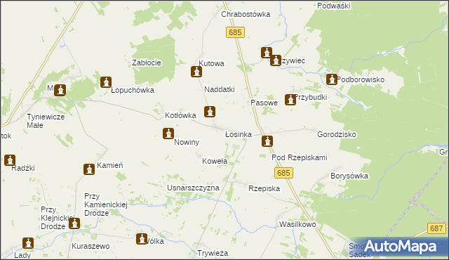 mapa Łosinka, Łosinka na mapie Targeo