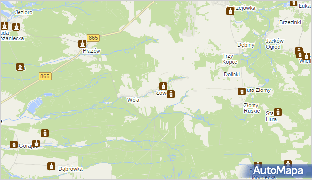 mapa Łówcza, Łówcza na mapie Targeo