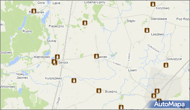 mapa Łowinek, Łowinek na mapie Targeo