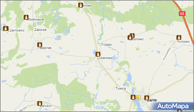 mapa Lubanowo, Lubanowo na mapie Targeo