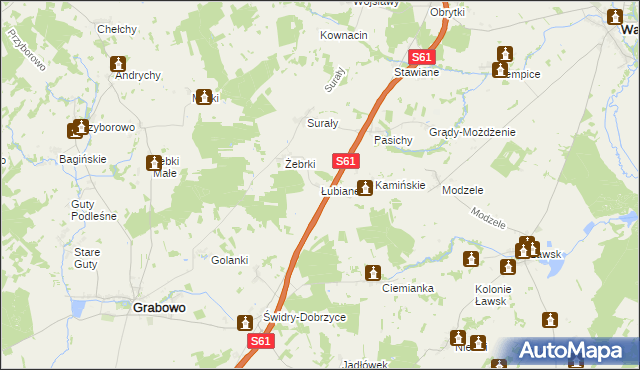 mapa Łubiane, Łubiane na mapie Targeo