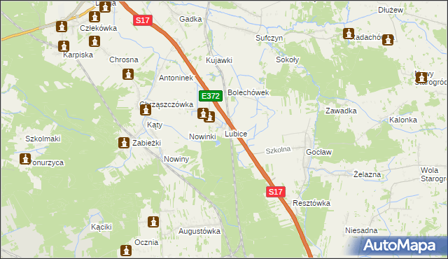 mapa Lubice, Lubice na mapie Targeo
