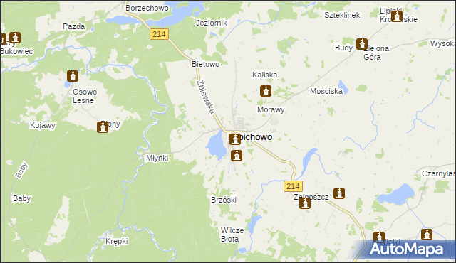 mapa Lubichowo, Lubichowo na mapie Targeo