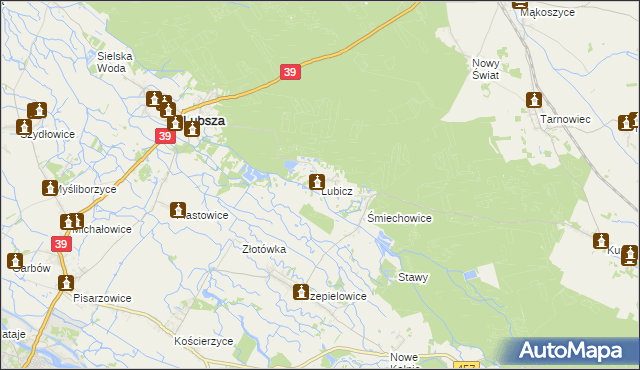 mapa Lubicz gmina Lubsza, Lubicz gmina Lubsza na mapie Targeo