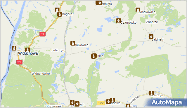 mapa Lubicz gmina Widuchowa, Lubicz gmina Widuchowa na mapie Targeo