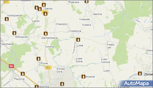 mapa Łubie, Łubie na mapie Targeo