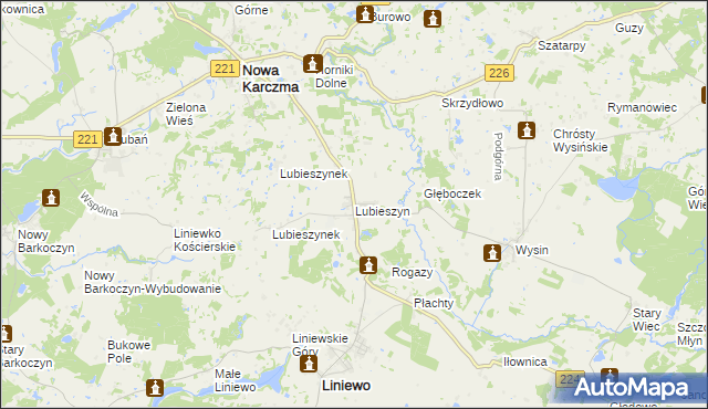 mapa Lubieszyn, Lubieszyn na mapie Targeo