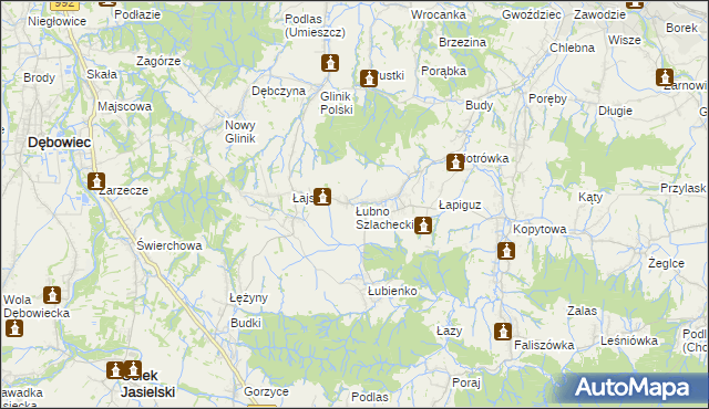 mapa Łubno Szlacheckie, Łubno Szlacheckie na mapie Targeo