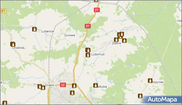 mapa Lubomyśl, Lubomyśl na mapie Targeo