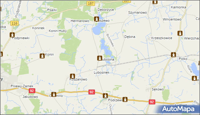 mapa Lubosina, Lubosina na mapie Targeo