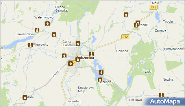 mapa Luchowo gmina Łobżenica, Luchowo gmina Łobżenica na mapie Targeo
