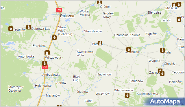 mapa Ługowa Wola, Ługowa Wola na mapie Targeo