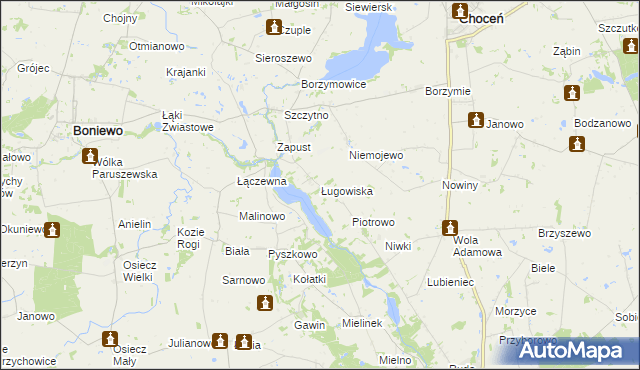 mapa Ługowiska, Ługowiska na mapie Targeo