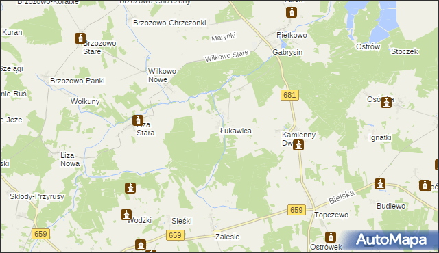 mapa Łukawica gmina Poświętne, Łukawica gmina Poświętne na mapie Targeo