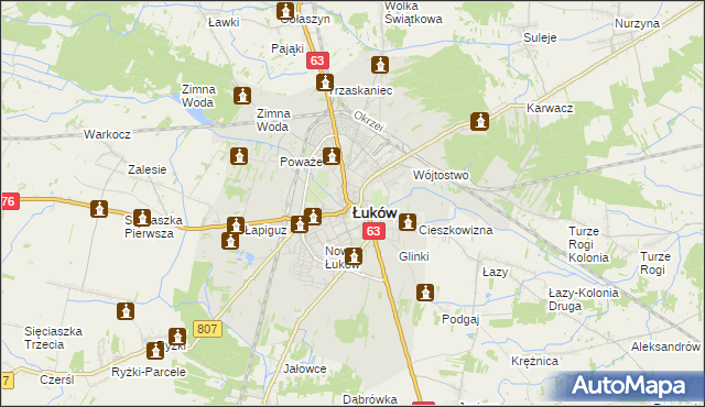 mapa Łuków, Łuków na mapie Targeo