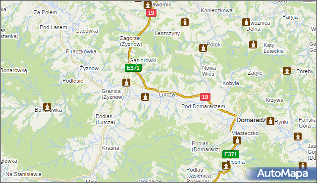 mapa Lutcza, Lutcza na mapie Targeo