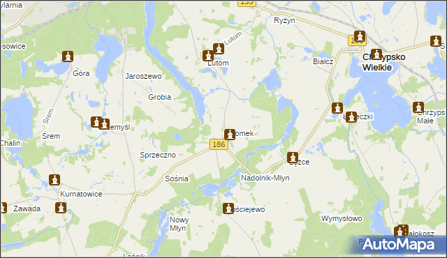 mapa Lutomek, Lutomek na mapie Targeo