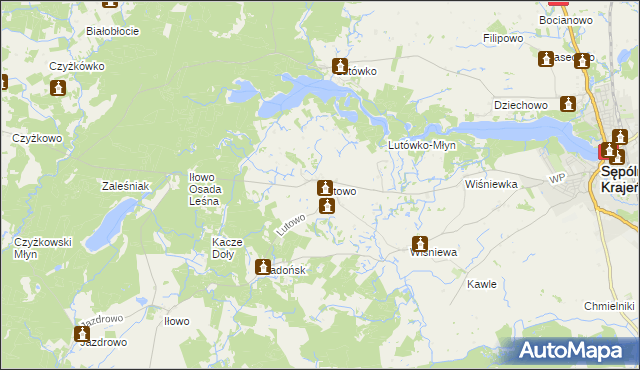 mapa Lutowo, Lutowo na mapie Targeo
